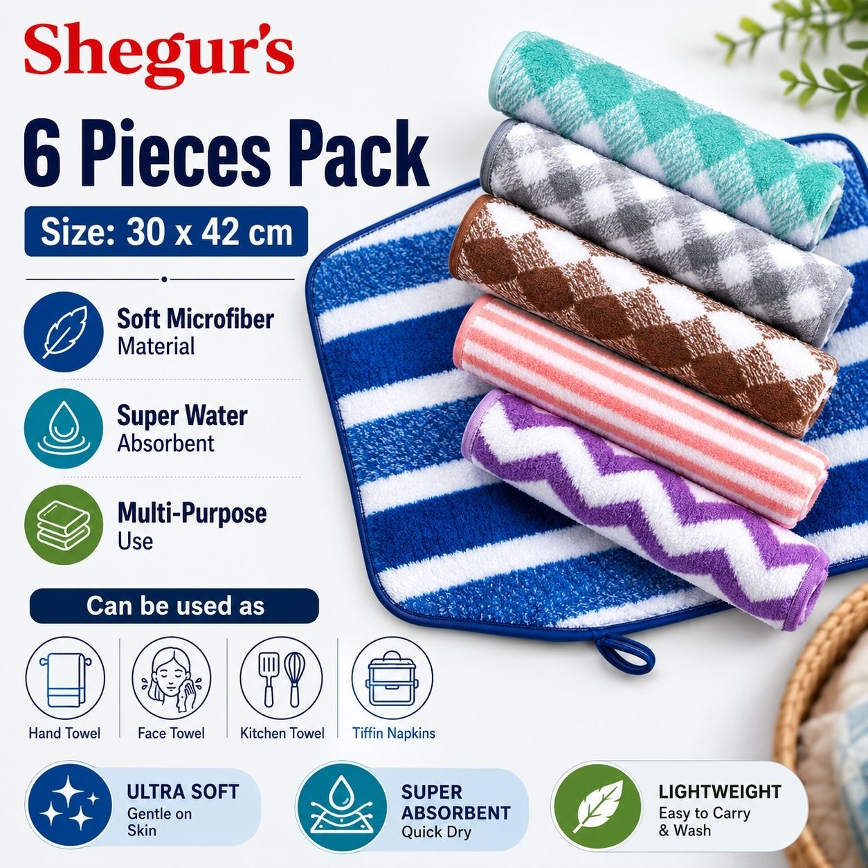 shegur's Microfiber 400 GSM Face, Hand Towel-picture-41
