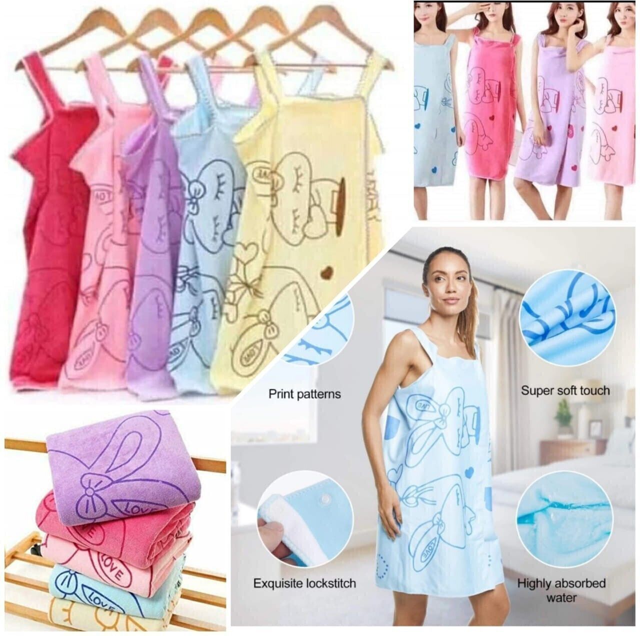 shrey Multicolor Free Size Bath Robe-picture-44