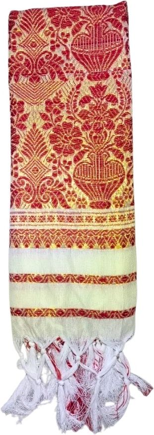 fabricium Self Design, Woven Polycotton Men Red, Beige Fancy Scarf, Scarf-picture-3