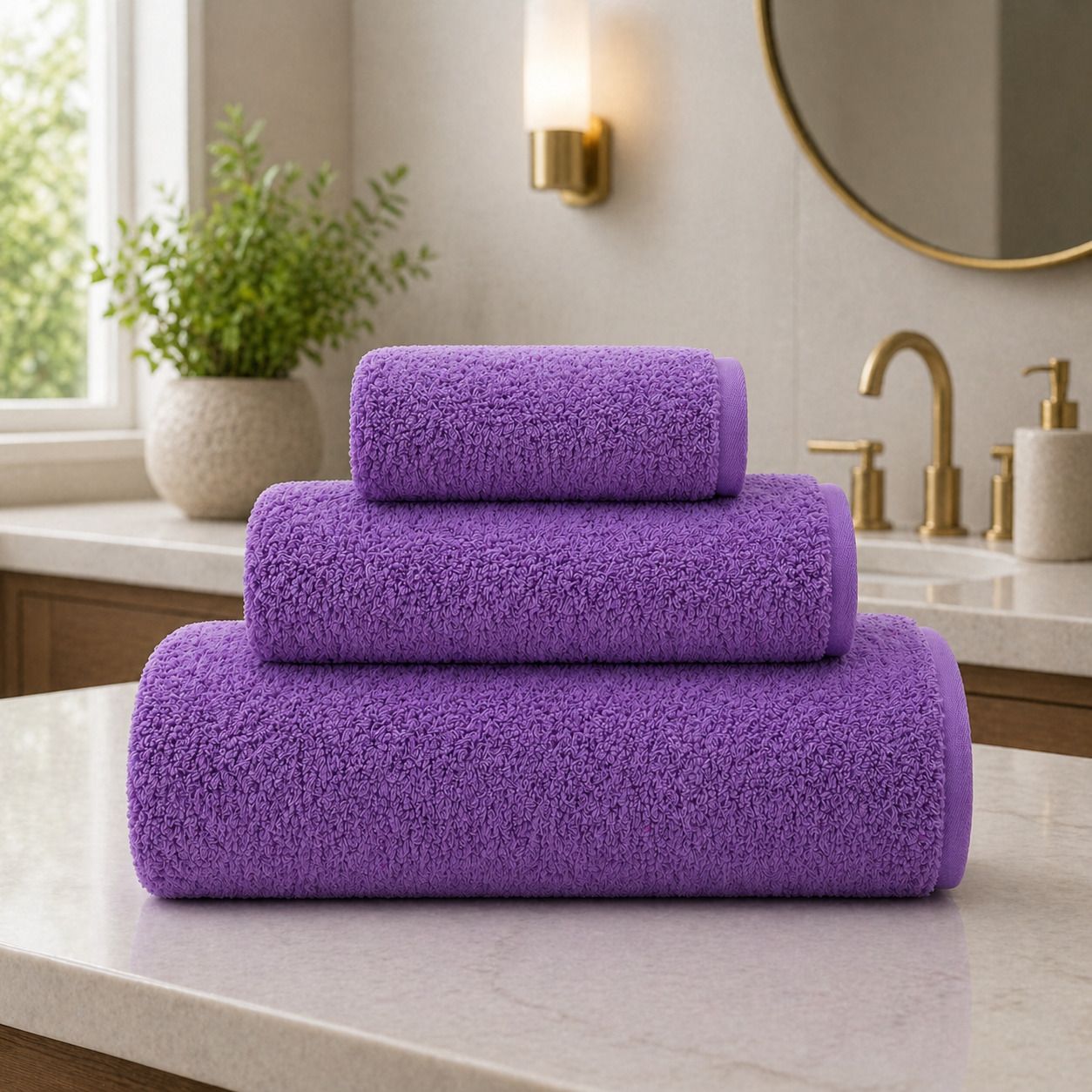 fezora Microfiber 350 GSM Bath, Face, Hand Towel Set-picture-0