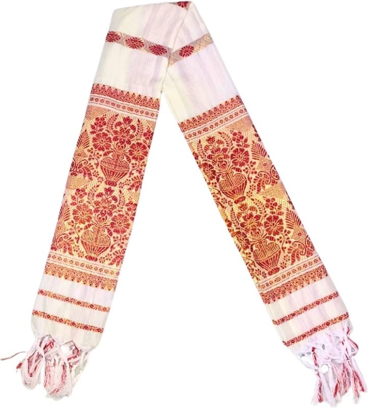 Self Design, Woven Polycotton Men Red, Beige Fancy Scarf, Scarf-image-42