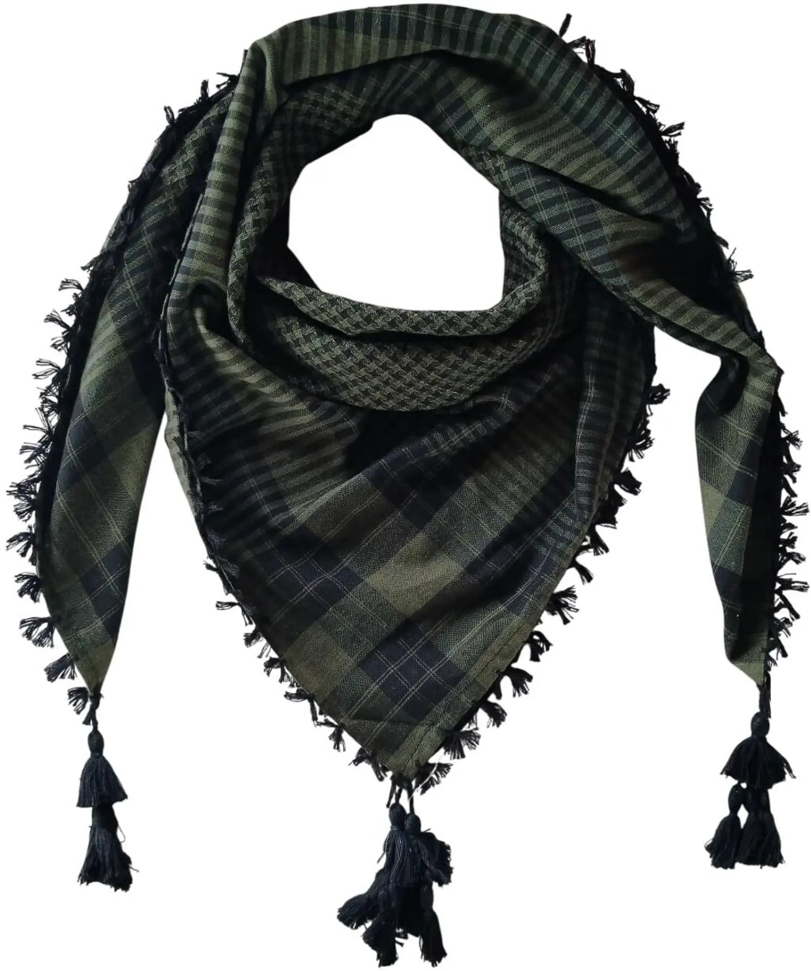 Printed Cotton Blend Men Dark Green, Black Fancy Scarf, Scarf, Bluetooth Scarf, Stole-image-23