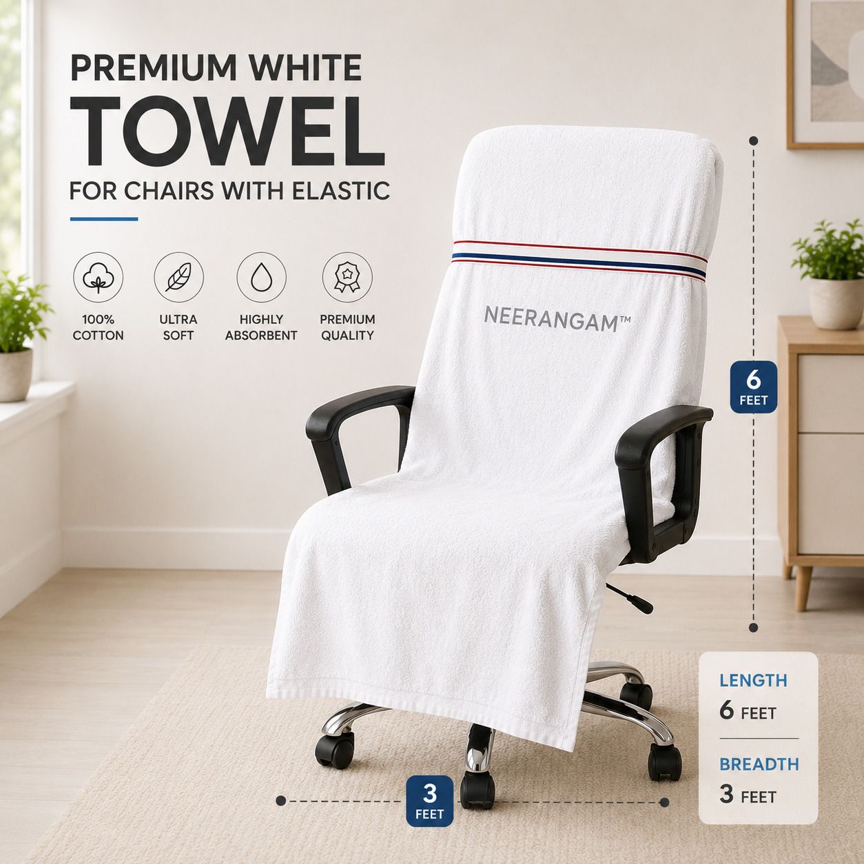 neerangam Cotton 550 GSM Bath, Beach, Face, Hair, Hand, Sport Towel-picture-23