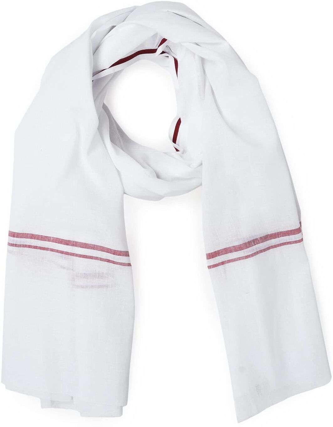 puncholi unique Solid Pure Cotton Men White Scarf-picture-47