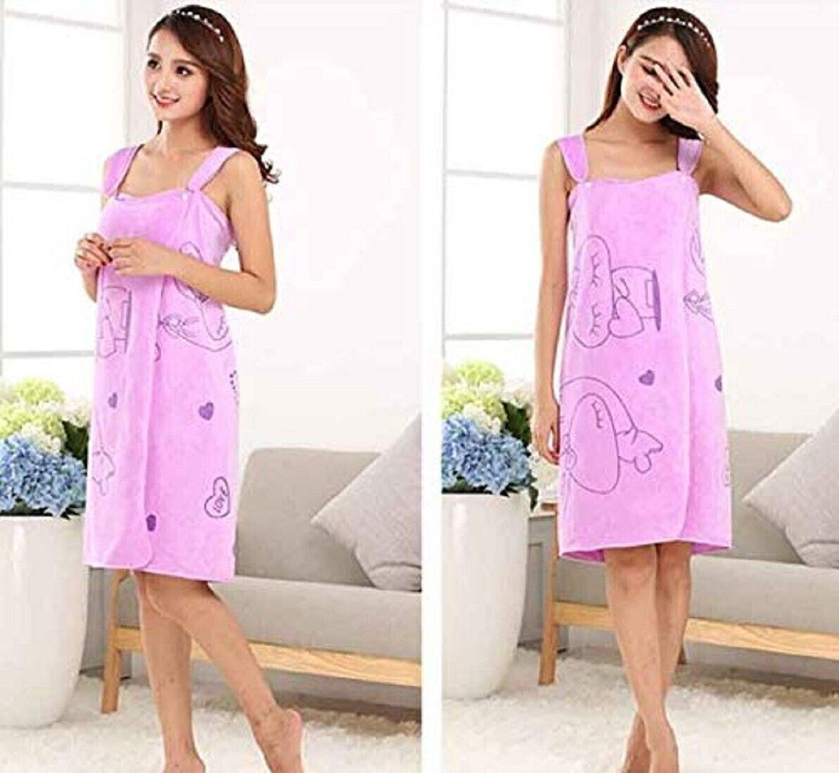 sjk Multicolor Free Size Bath Robe-picture-10