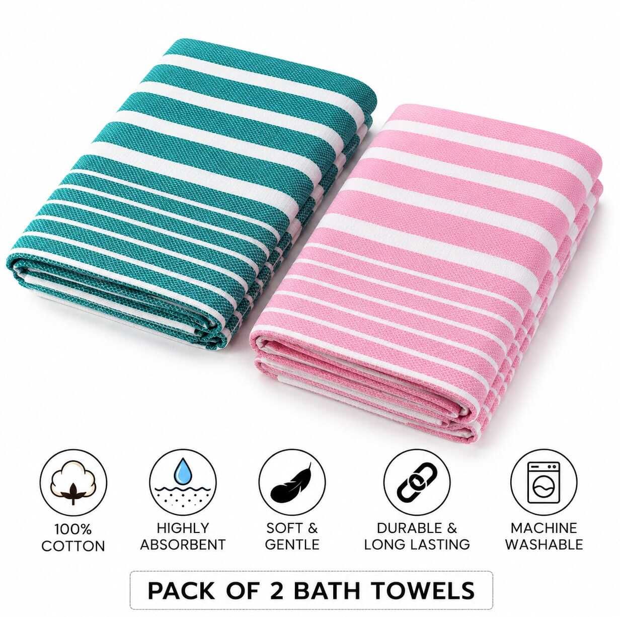 Cotton 300 GSM Bath, Beach, Hair Towel-image-29