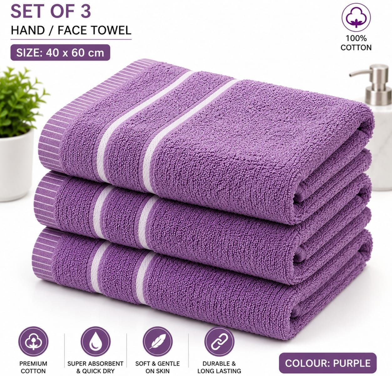 Cotton 450 GSM Hand, Face Towel-image-8