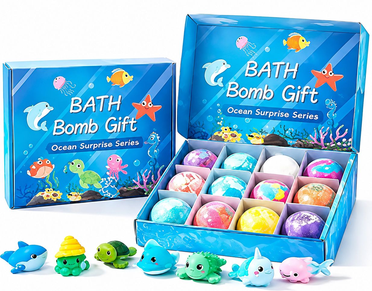 12 Piece Kids Bath Bomb Collection with Surprise Toys and Bubble Fun Bath Toy-image-30