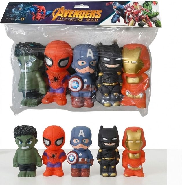 littlin 5pc Super Hero Chuchu Toys for Kids, Bath Tub Toys for Kids Bath Toy-picture-18