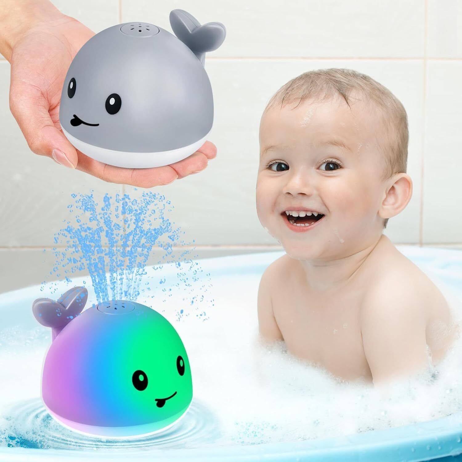 syocart Light Up Whale Bath Toy Automatic Water Spray Sprinkler for Toddlers & Babies Bath Toy-picture-44