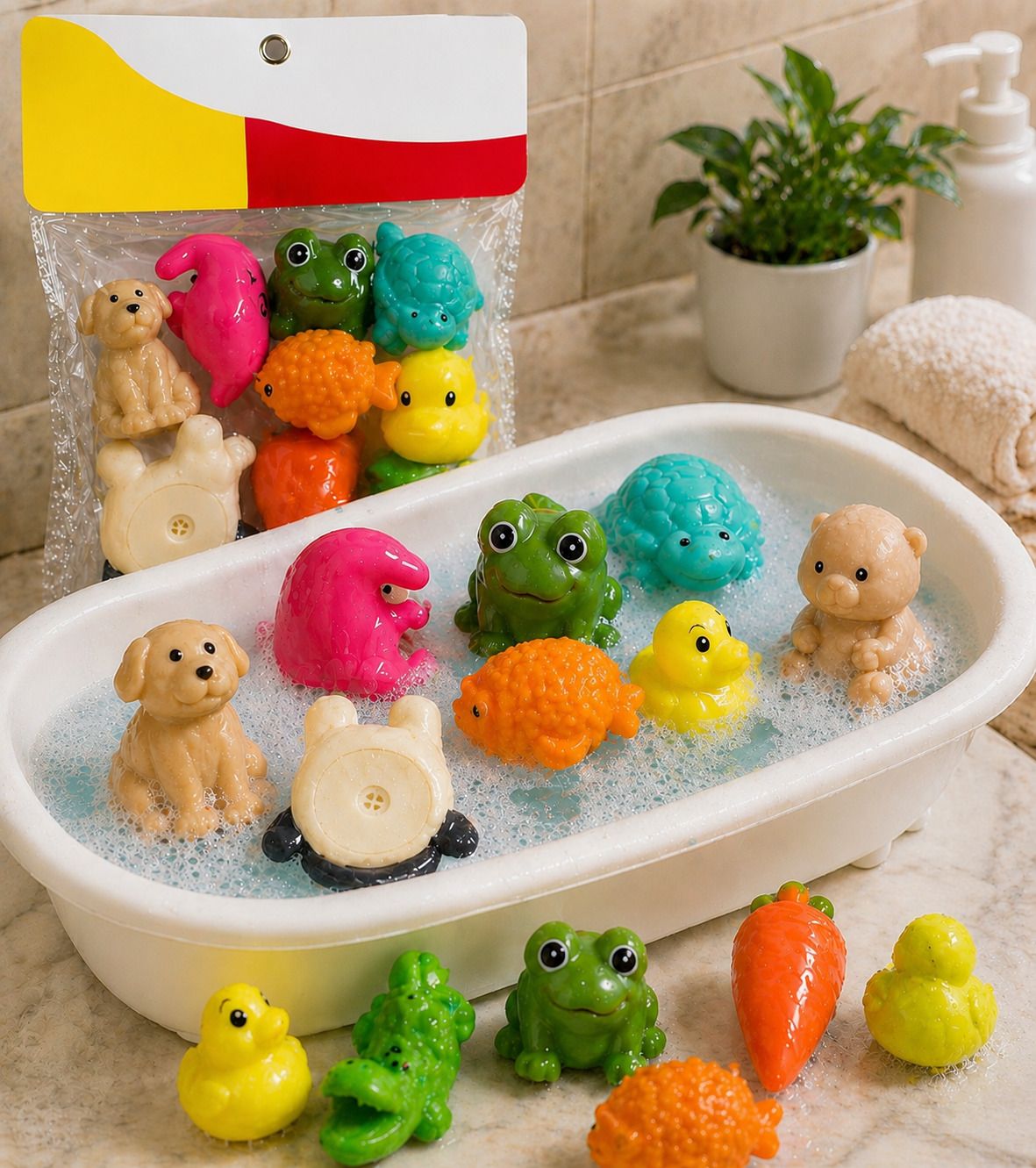 va mart Baby Bath Toys Set of Floating Animal Toys for Kids | Colorful Water Play Toys Bath Toy-picture-12