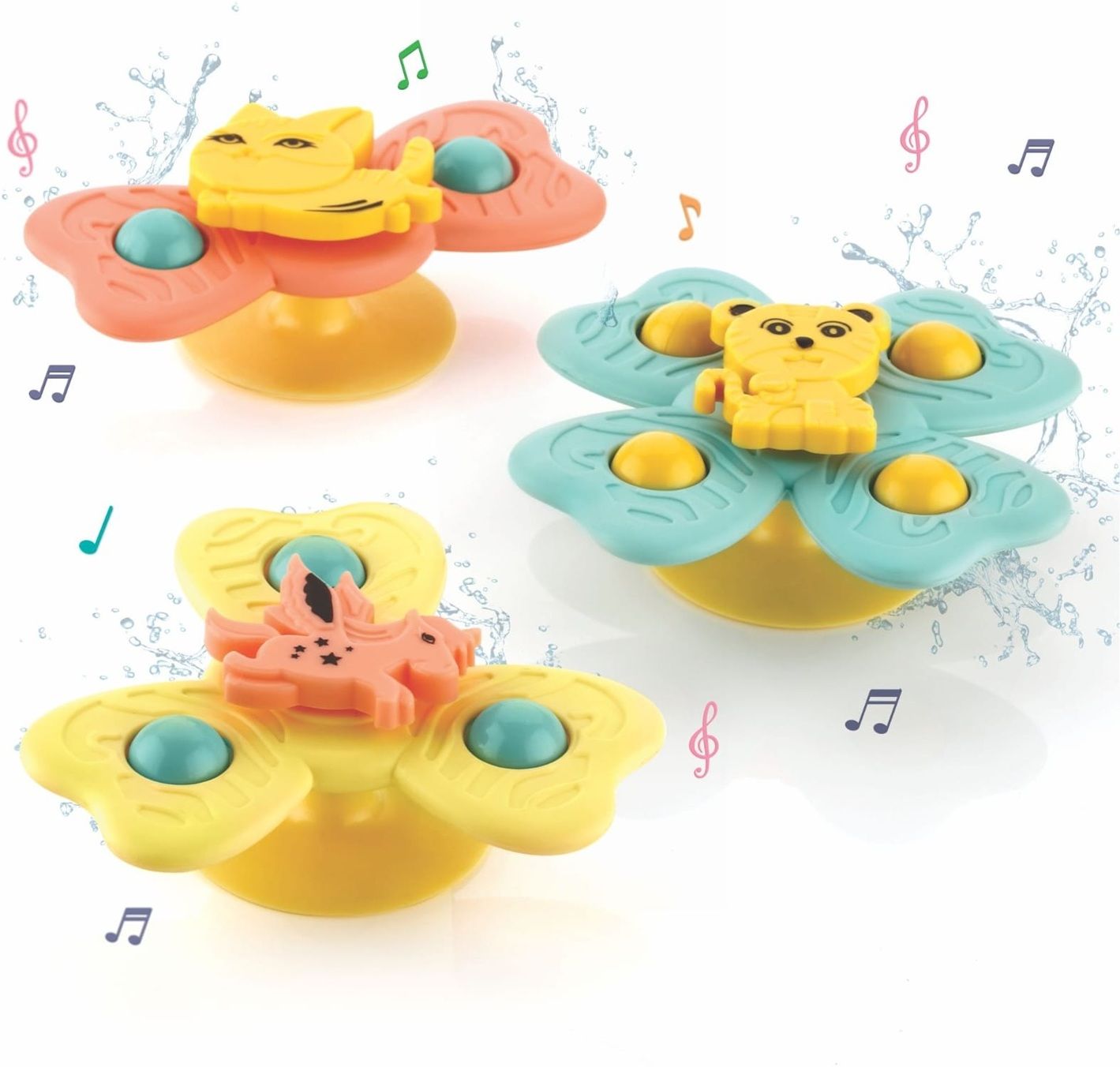 Animal Spinners Toy Waterproof Spinning Top Rotating For Boys Girls Pack of 3 Bath Toy-image-14