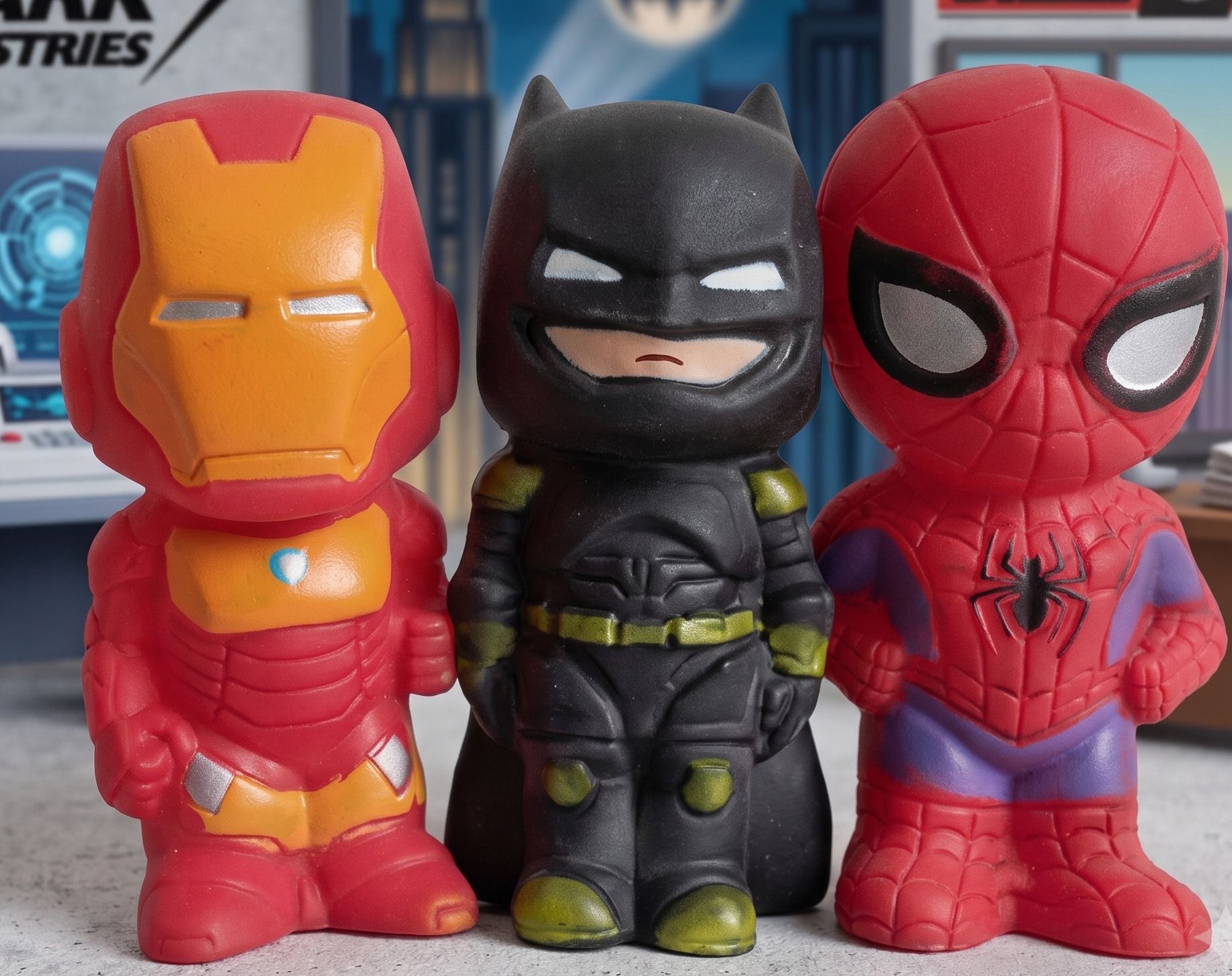 Super Hero Pack of 3 pcs Squeezy Toys For Kids Bath Toy-image-20