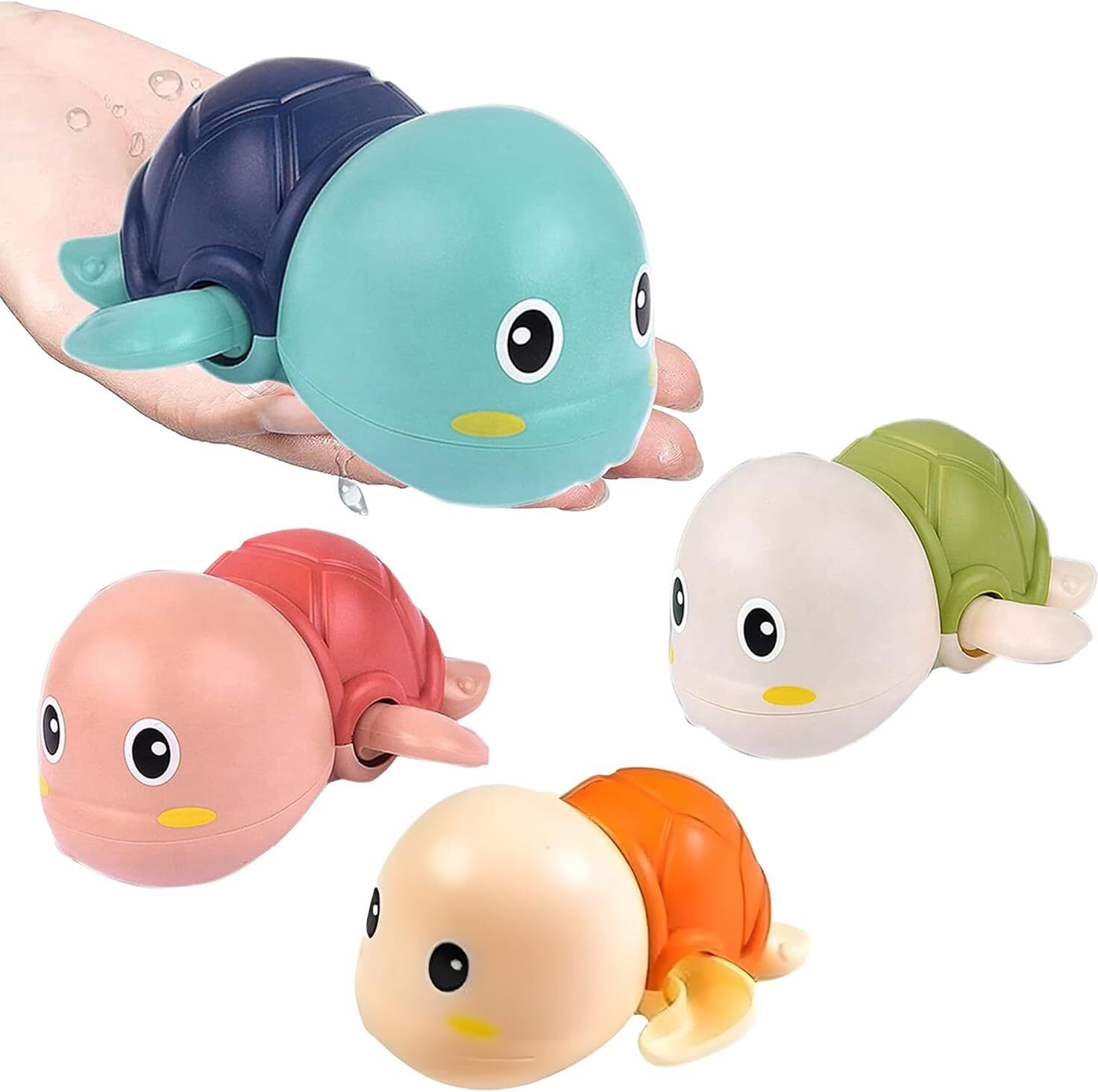 Swimming Turtle Bath Toy for Babies, Floating Toys for Kids Tub Pack of 4 Bath Toy