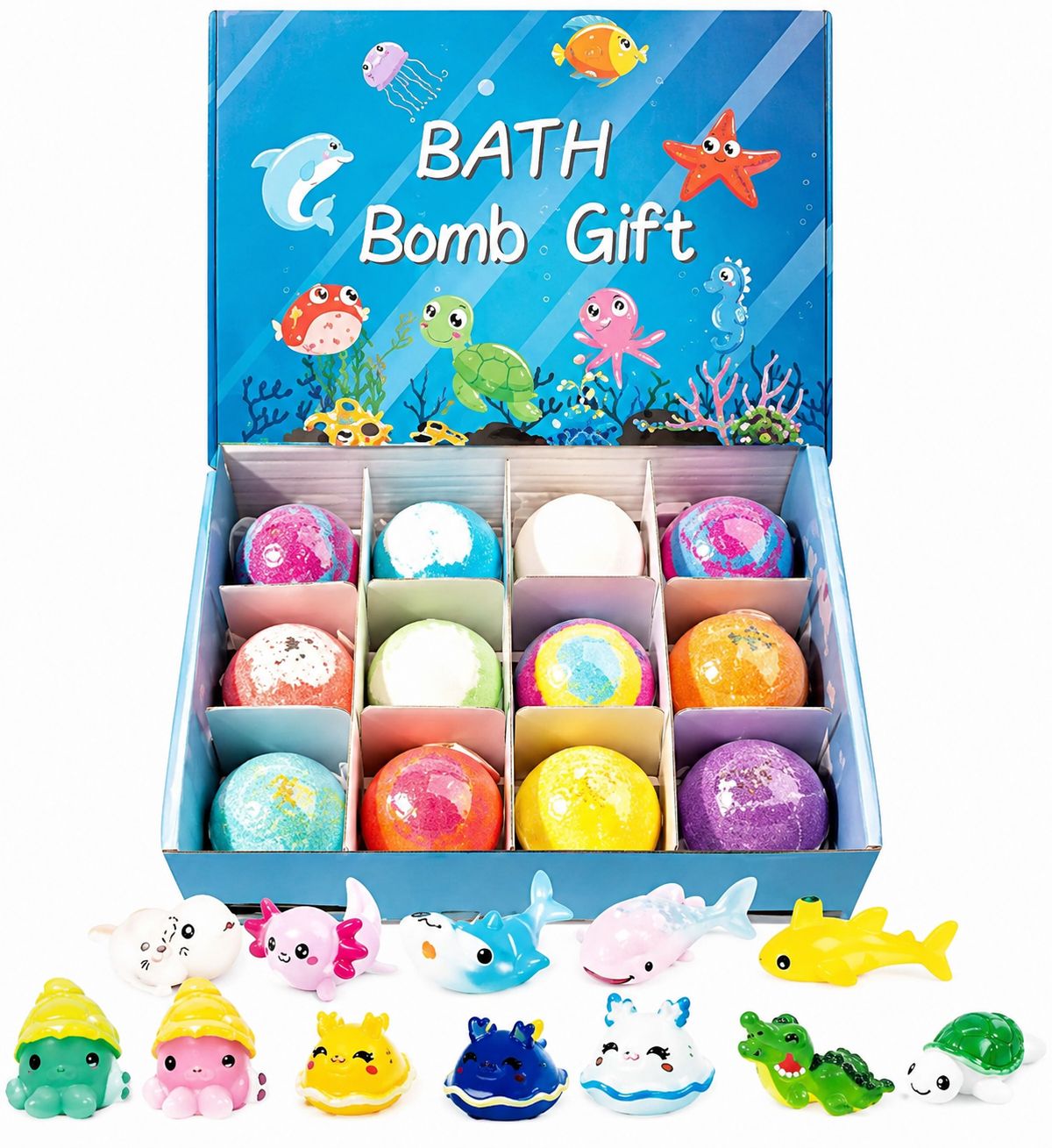 jaaro Kids Bath Bomb Pack 12 Colorful Fizz Balls with Surprise Toy in Every Ball Bath Toy-picture-34