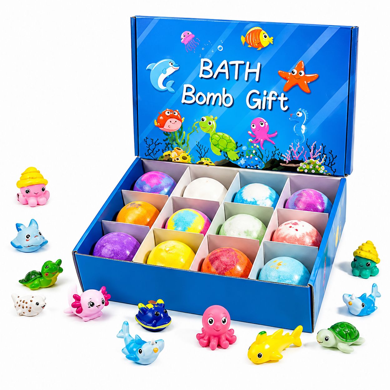 Bath Bomb Gift Box Ocean Design with Surprise Toy Inside Bath Toy-image-37