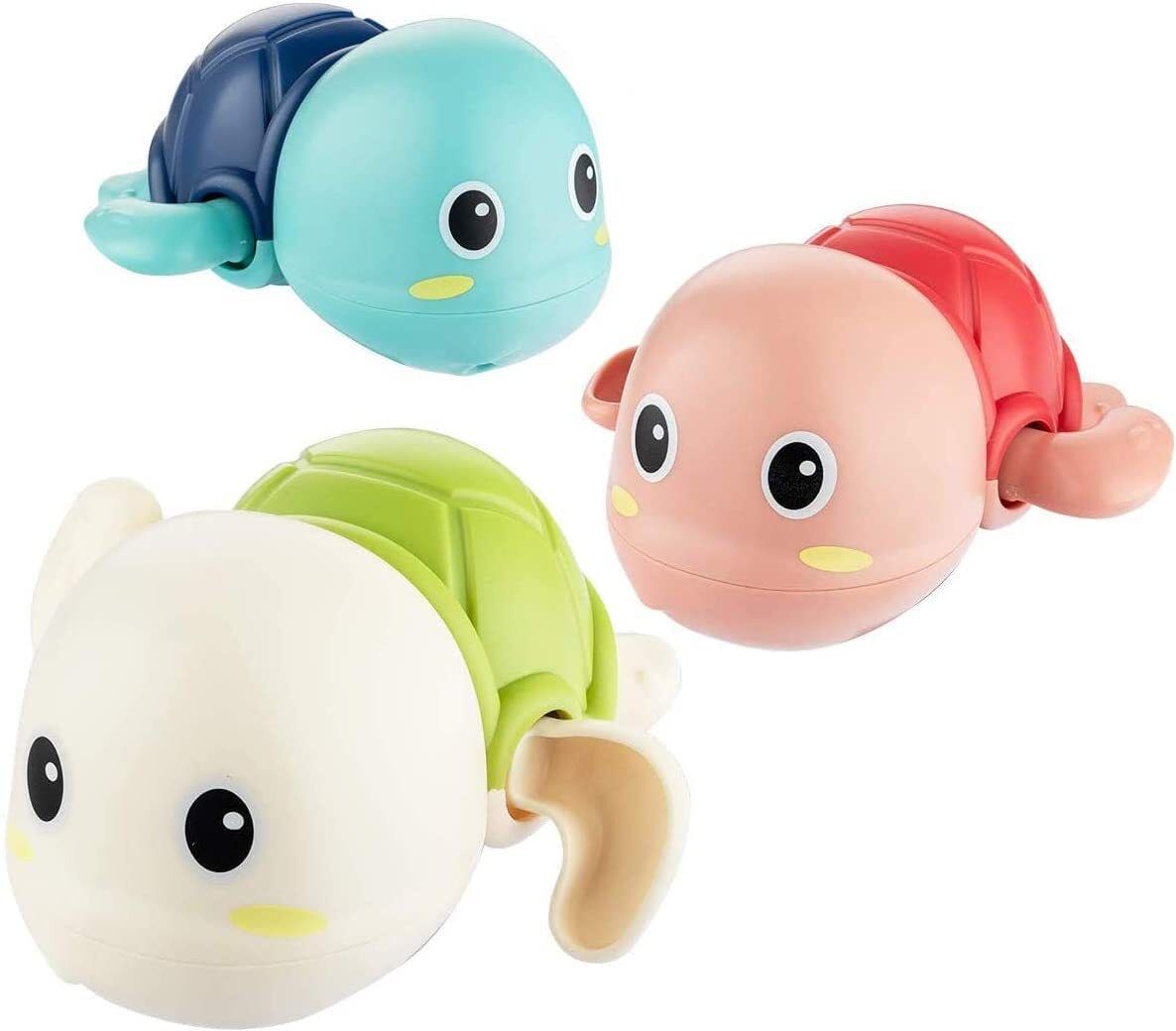 Cute Wind-Up Swimming Turtle Bath Toy Set of 3 for Babies & Toddlers Floating 3 Bath Toy-image-35