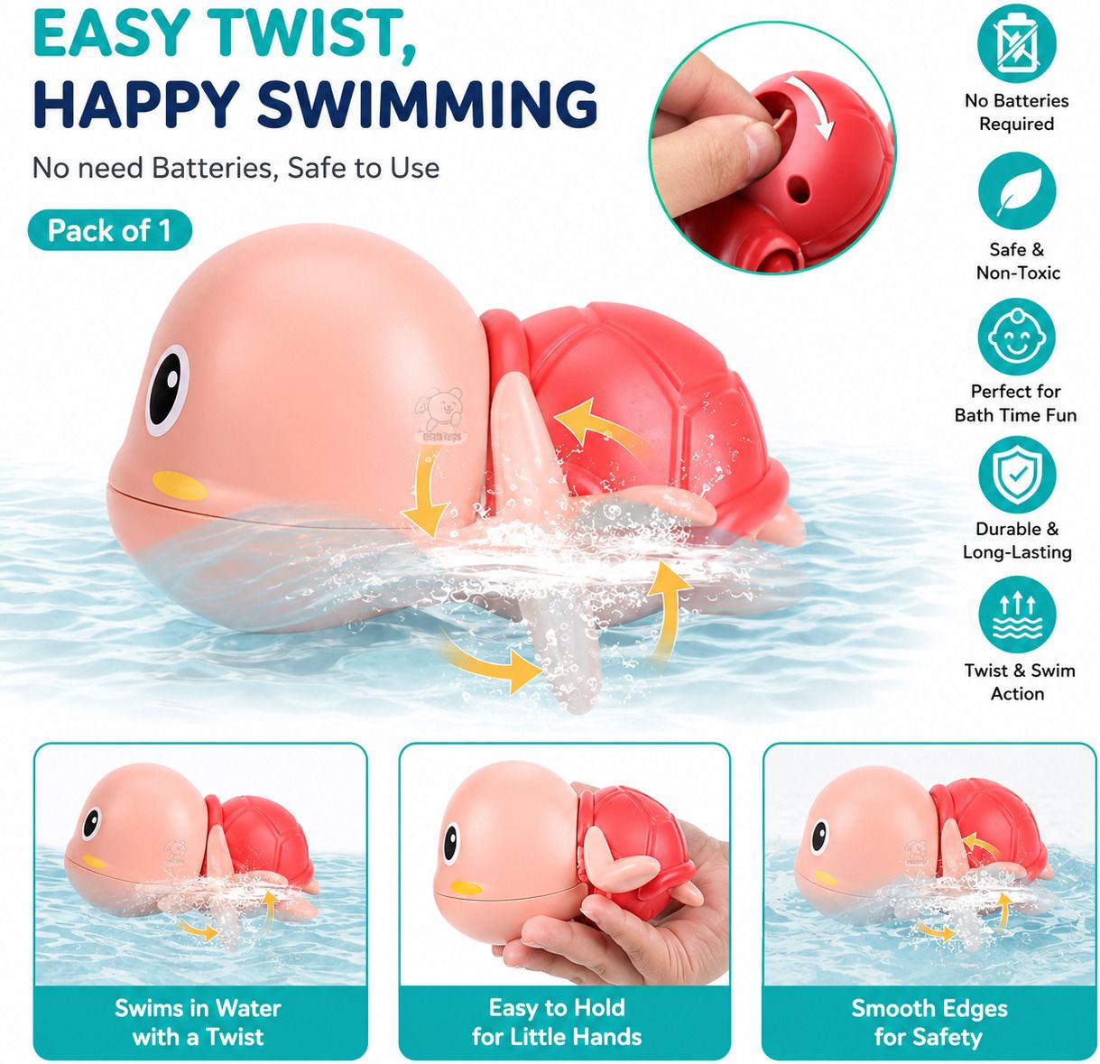 rich toys Turtle Bath Toy for Kids Wind-Up Swimming Turtle Water Play Toy for Babies Bath Toy-picture-30