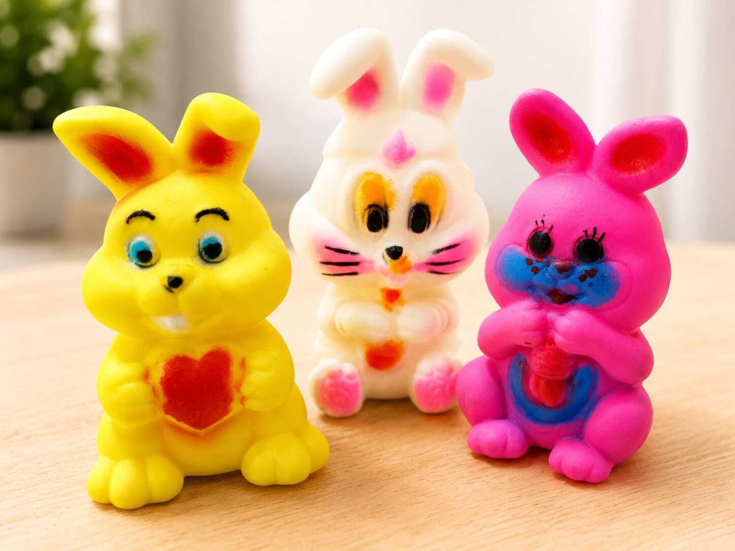 om enterprise Premium Squeaky Rubber Rabbit Play Toys for Babies - 3 Pieces Bath Toy-picture-38