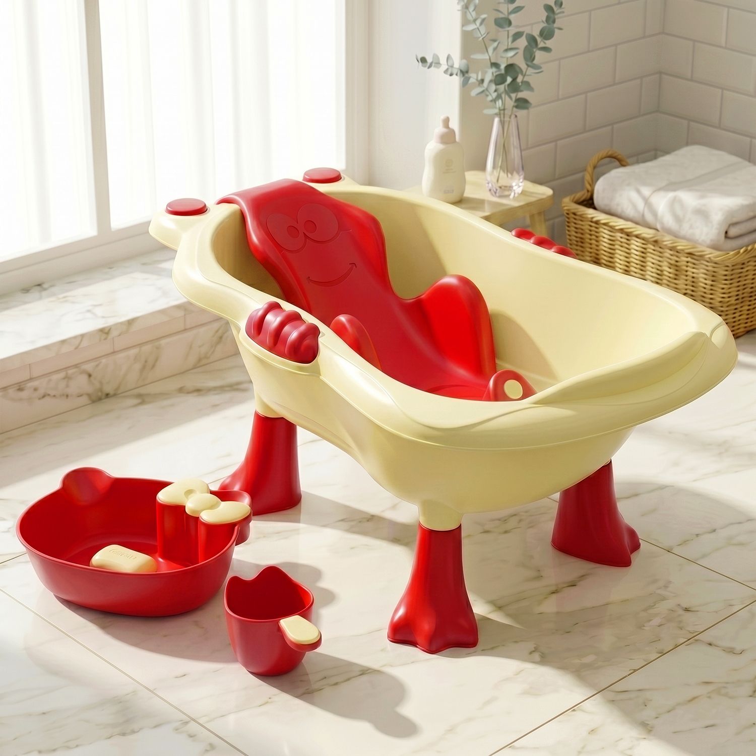 staranddaisy Baby Bath Tub 0-5 Years | BPA Free | 4 Stable Legs | Quick Drainage-picture-36