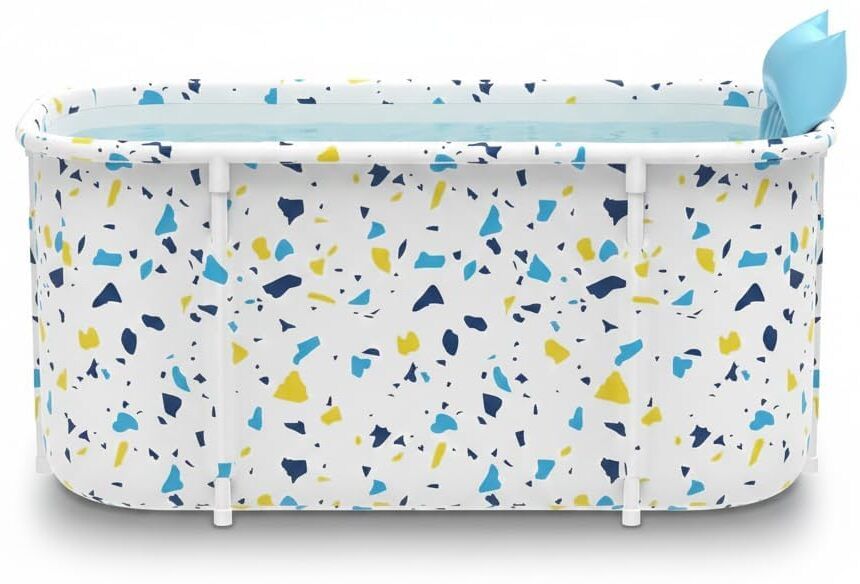 crega (Terrazzo Design) Foldable Adult Bath Tub for Home Spa | Large Portable Bathtub (Terrazzo Design) Foldable Adult Bath Tub for Home Spa Free-standing Bathtub-picture-24