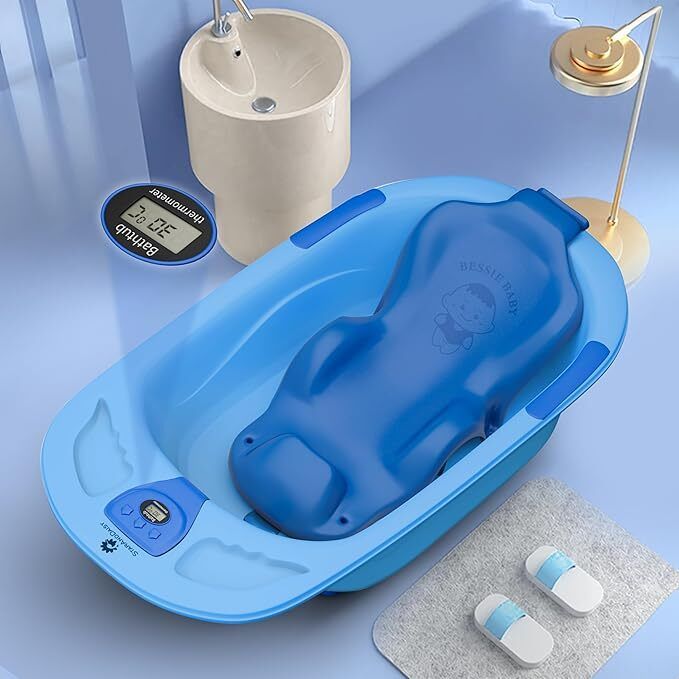 Bathtub & Bath Seat with Temperature Sensor | Baby Kids Bather chair-image-48