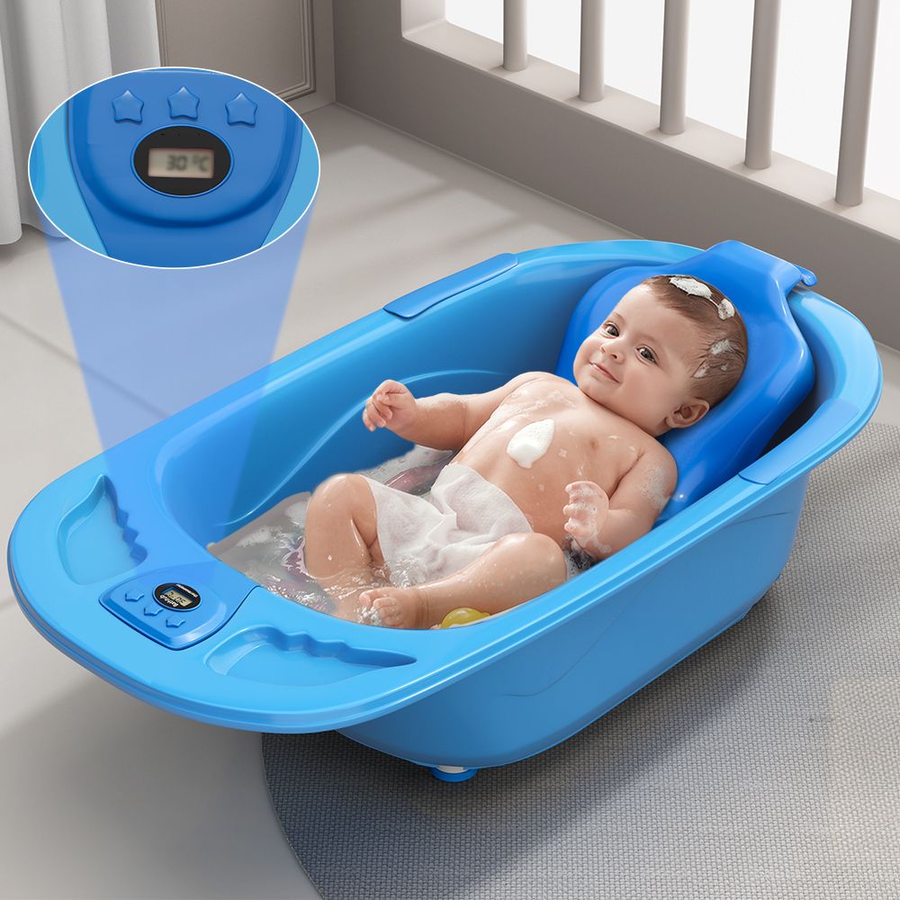 Bathtub & Bath Seat with Temperature Sensor | Baby Kids Bather chair-image-49