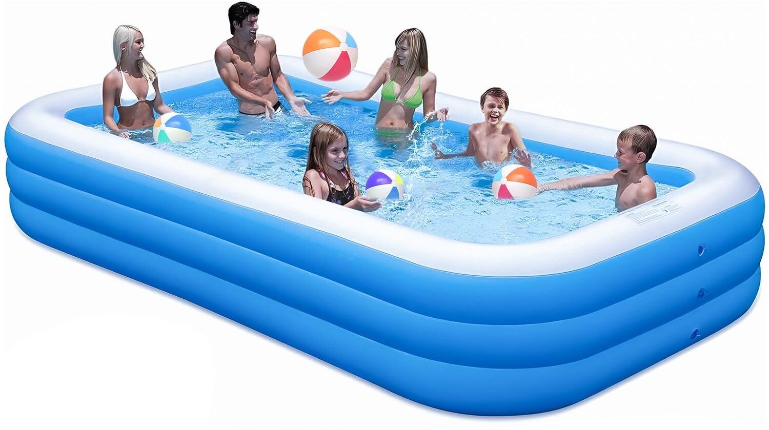 8.5 FT. Bath tub for Baby Inflatable Rectangular Pool with Air Pump Family Pool Inflatable Swimming Pool