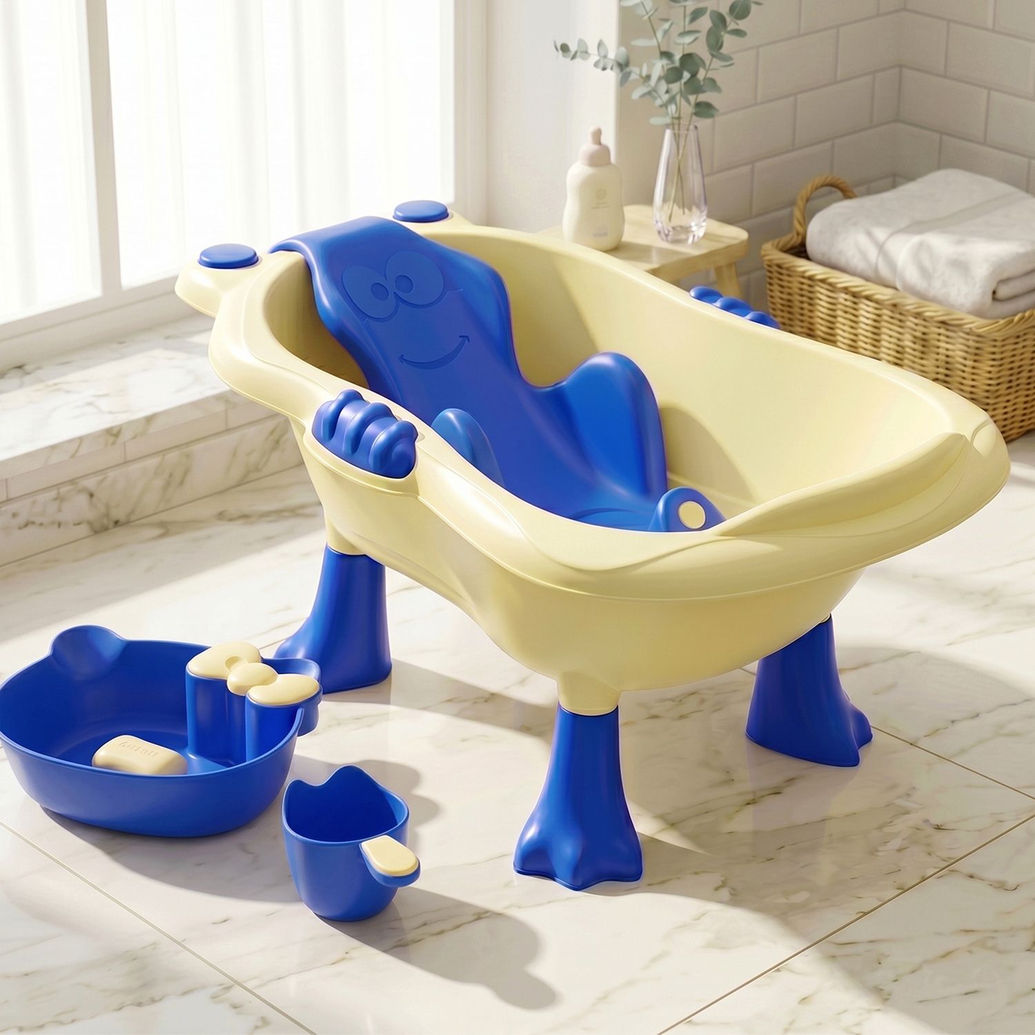 staranddaisy Baby Bath Tub 0-5 Years | BPA Free | 4 Stable legs | Quick Drainage-picture-41