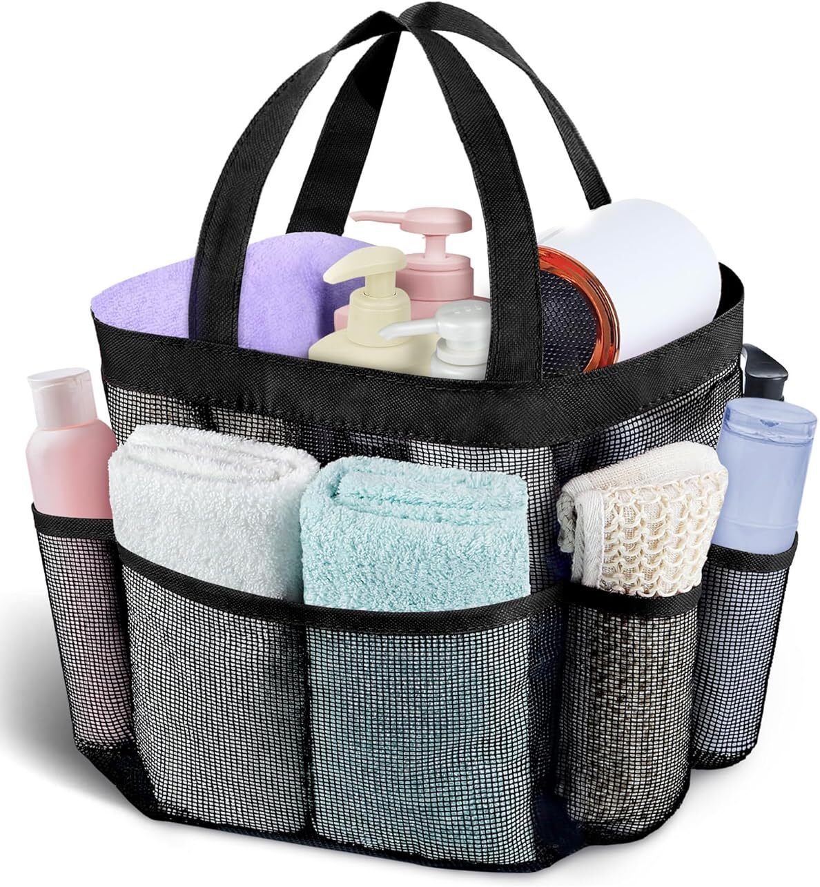 Hanging Shower ToteBag 8 Mesh Toiletry Bath Organizer Bag Bathtub Caddy