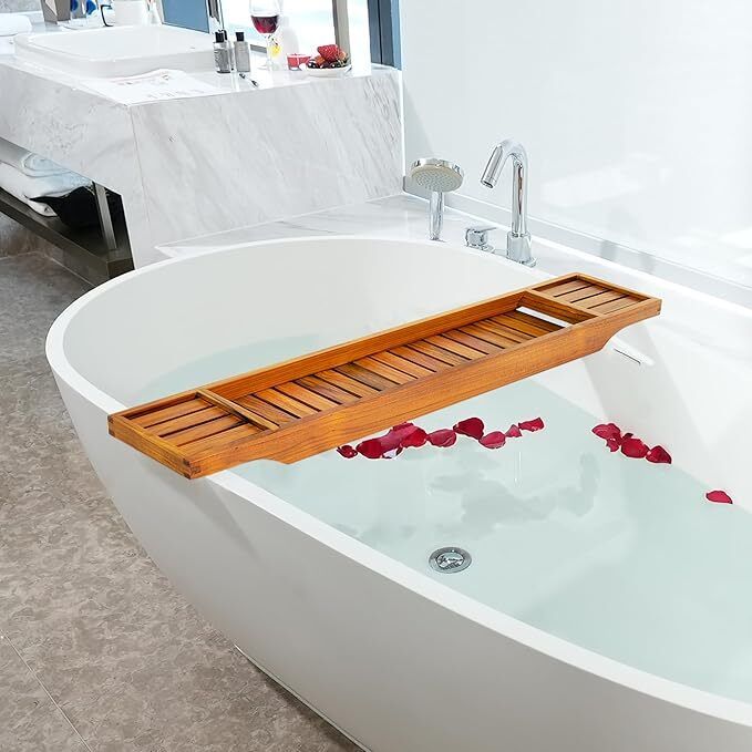 Wooden Bath tray Feel Like Spa in Home And Hotel Bathtub Caddy