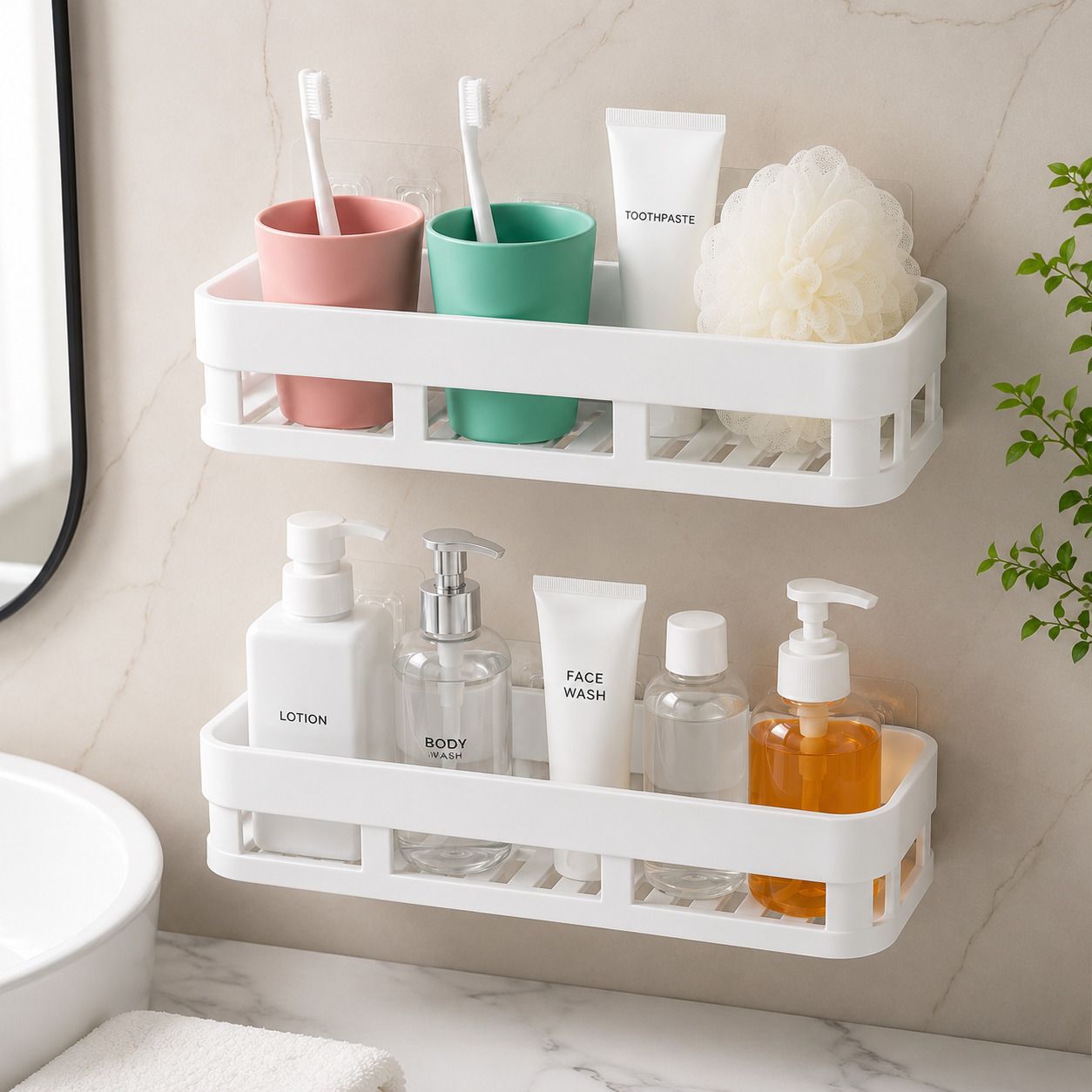 Wall Mounted Multipurpose Bathroom Shelf Rack Bathtub Caddy-image-19
