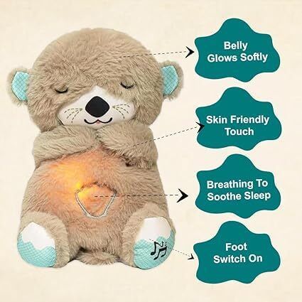 Breathing Teddy Bear with Music, Light, and Motion Baby Toy Bathtub Caddy