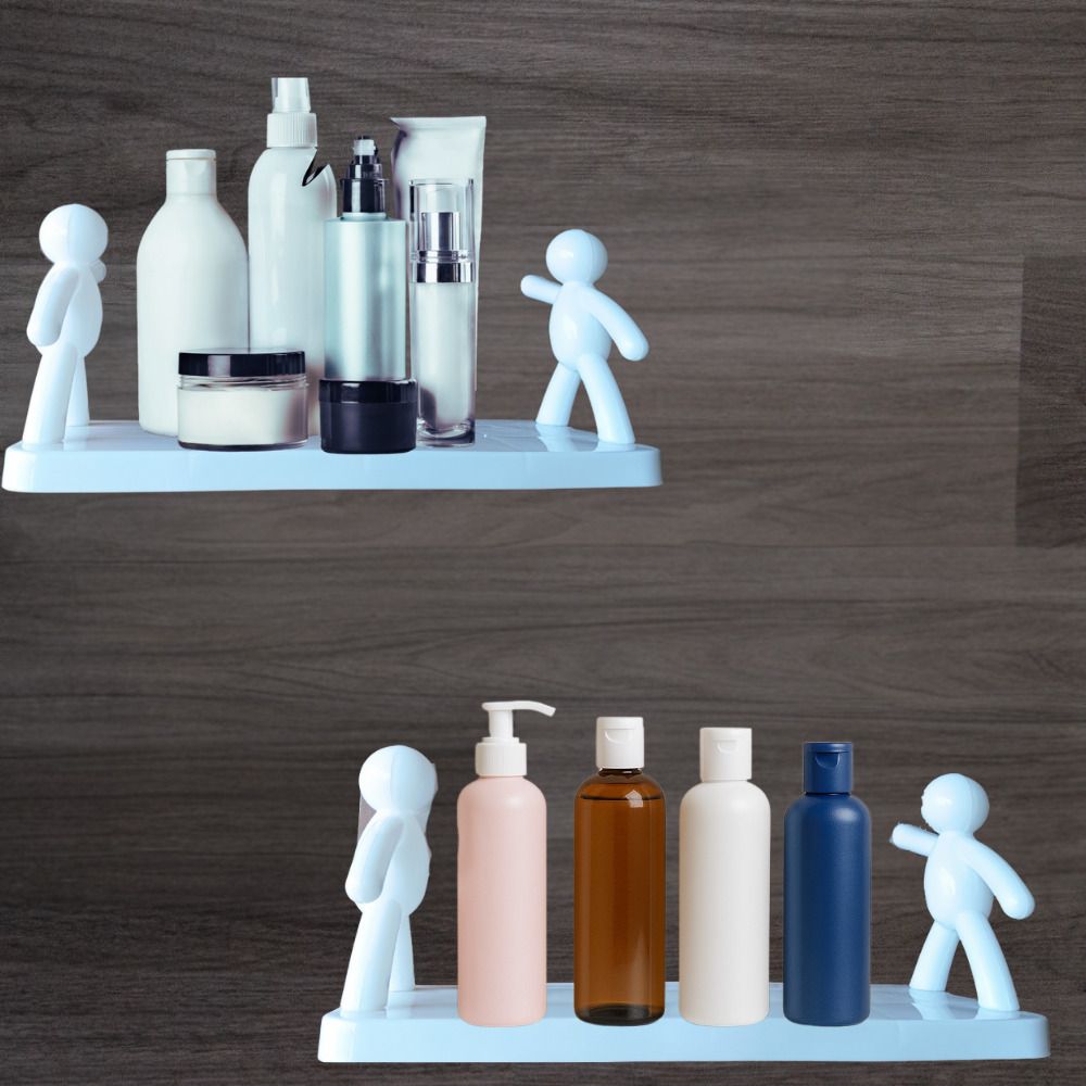 Wall Mounted Bathroom & Kitchen Organizer | Self Adhesive No-Drill Plastic Rack Bathtub Caddy