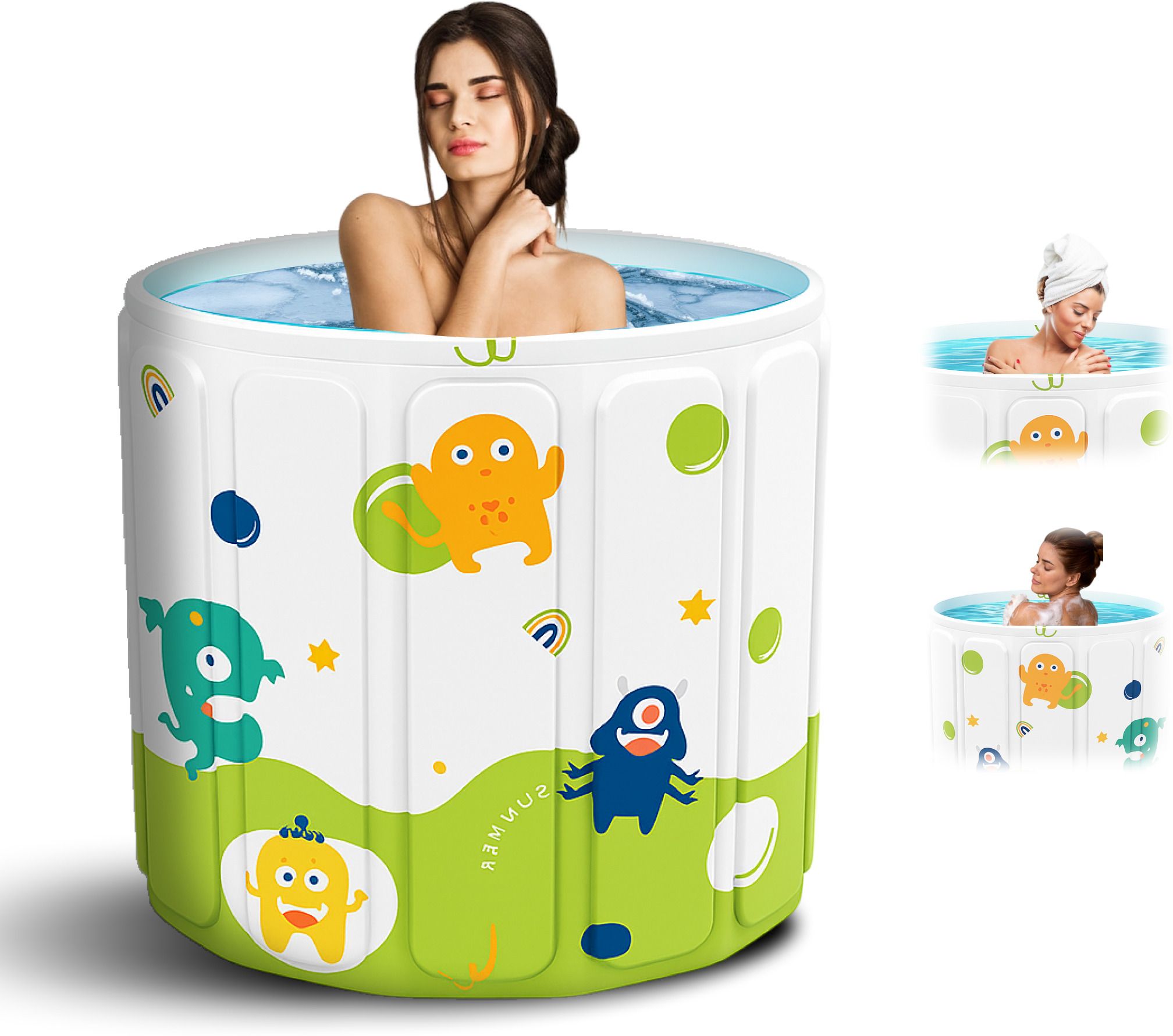 Adult Bath Tub for Bathroom Inflatable Ice BathTub for Adults, Insulated Hot and Cold Temperature Maintainer, Drainage Hole Design Free-standing Bathtub-image-39
