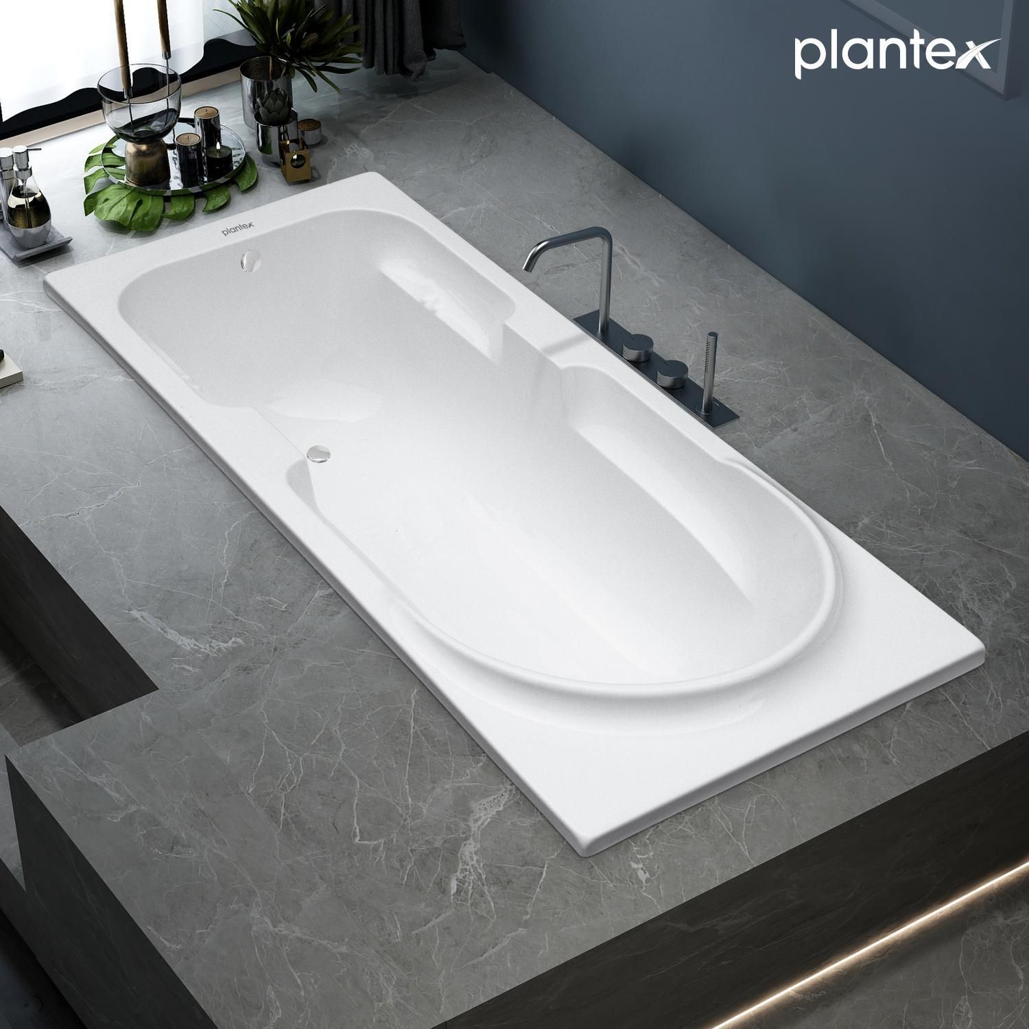 Acrylic Bathtub For Bathroom/Bath Tub For Adults/Deep Soaker Bathtub with Acrylic Bathtub for Bathroom/Overflow and Drain (White - 1670 mm) Drop-in Bathtub-image-31