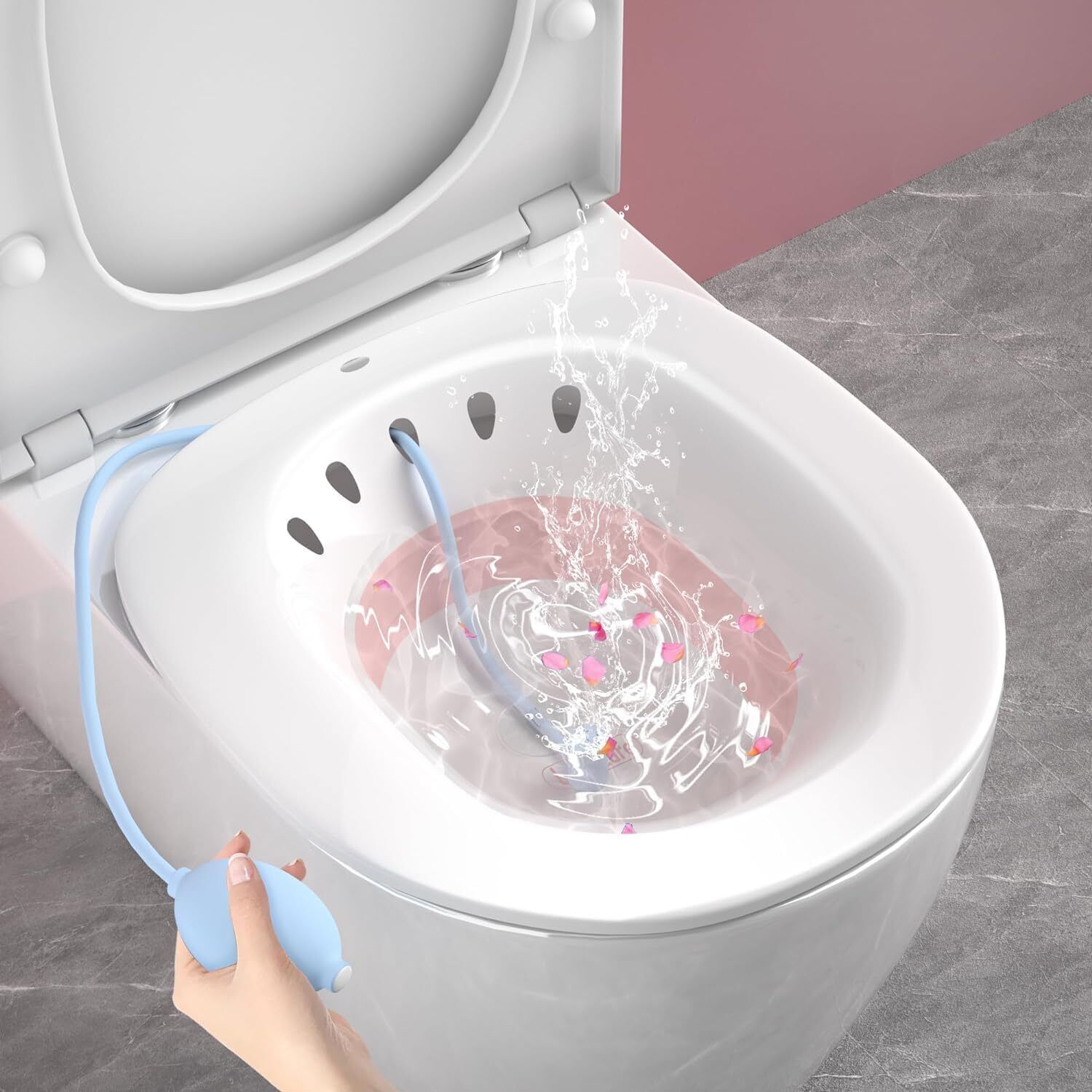 calia Sitz Bath Tub with Air Pump for Women & Men Large Capacity Portable Perineal Soaking Basin, Suitable for Postpartum Care, Hemorrhoids Recovery Corner Bathtub-picture-12