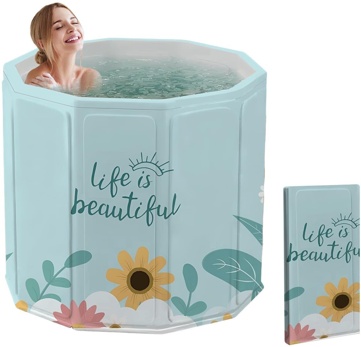 Bath tub for adult for bathroom Tub for Home SPA Bath tub for adult for bathroom Tub for Home SPA, Maintains Hot & Cold Temperature, Drainage Hole, Thickened Layer for Hot and ice bath tub for adults Free-standing Bathtub