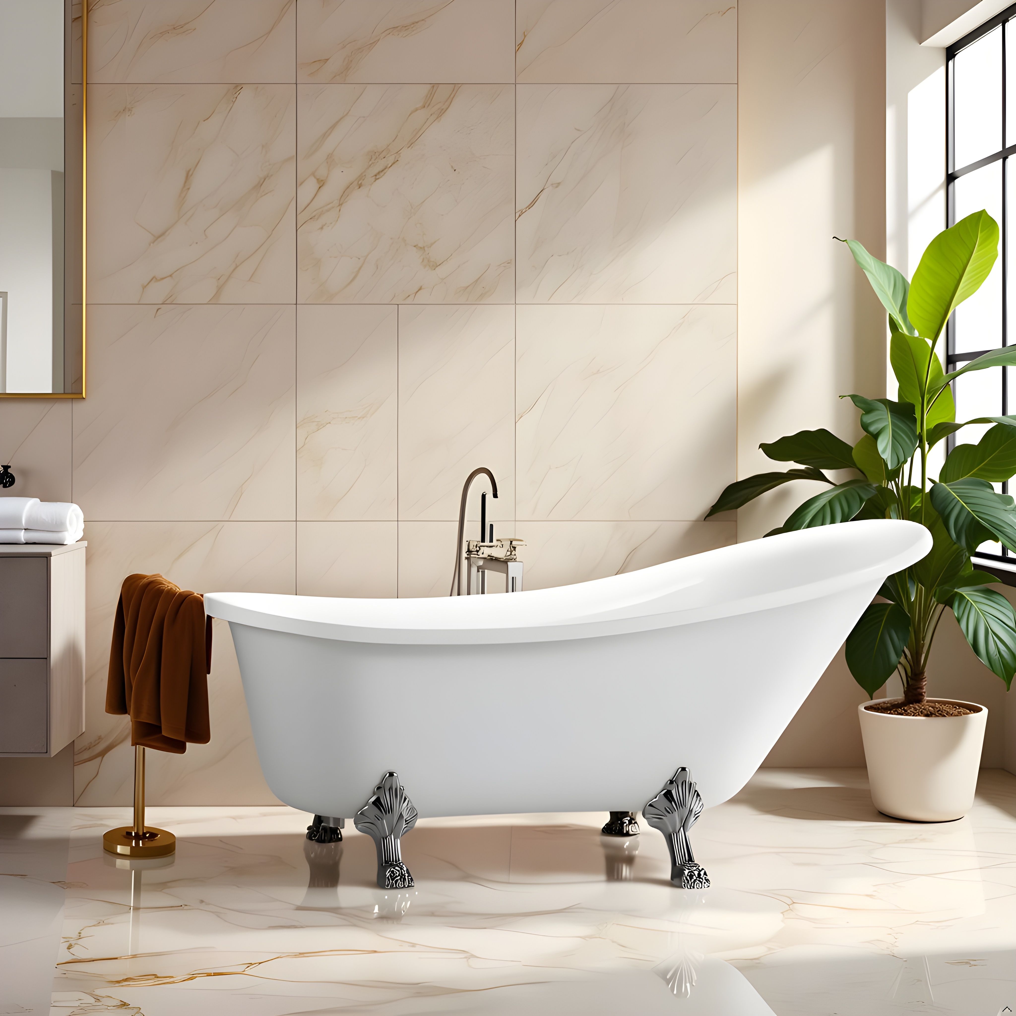 Freestanding Bath Tub For Adults / Acrylic Bathtub For Bathroom LANCY 150CM Free-standing Bathtub-image-32