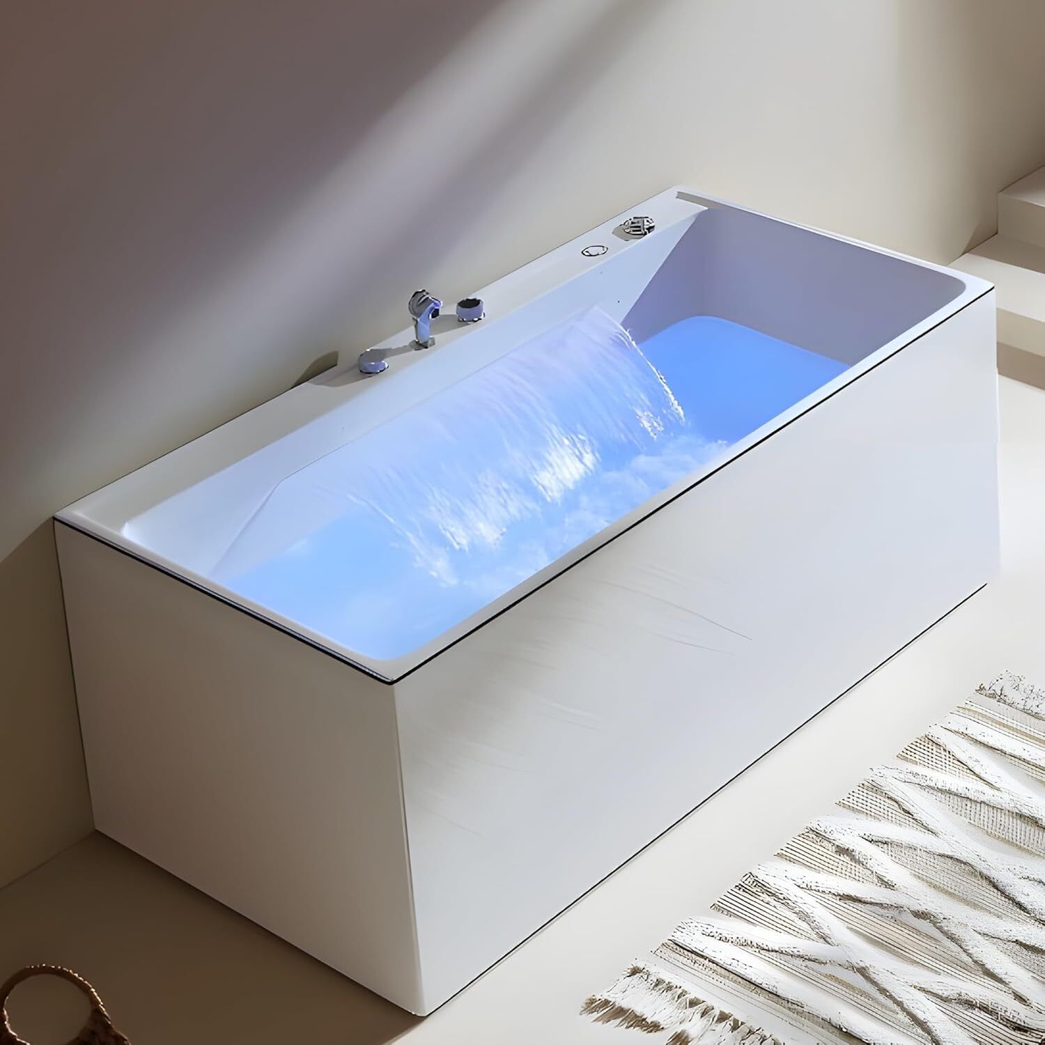 MARTIZ Whirlpool Massaging Bathtub 170cm MARTIZ Acrylic Freestanding Bathtub with Digital Thermostatic Diverter | Water Filler & Massage System | Luxury Soaking Bath Tub Free-standing Bathtub-image-45