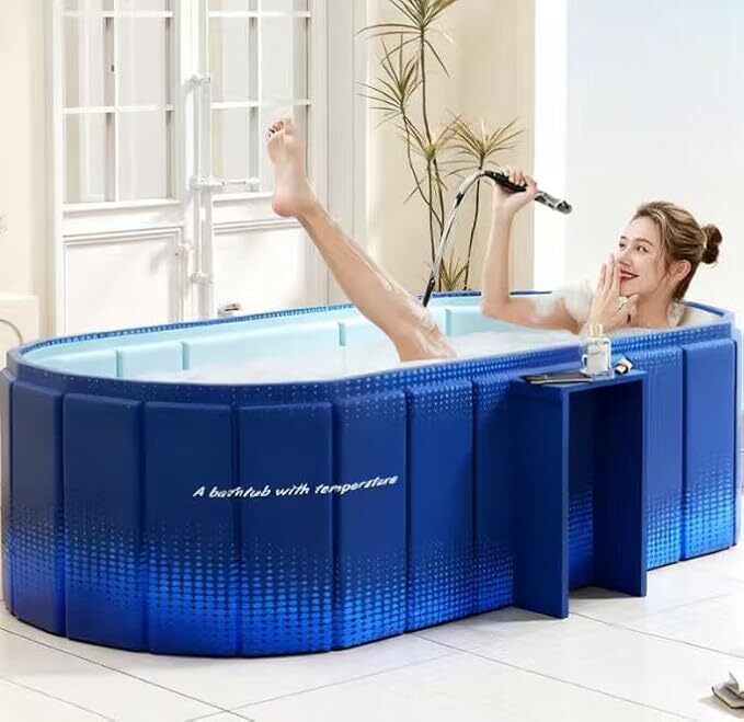Hot and ice bath tub for adults (Dark Blue) AN-Hot and ice bath tub for adults(Blue) Free-standing Bathtub-image-13
