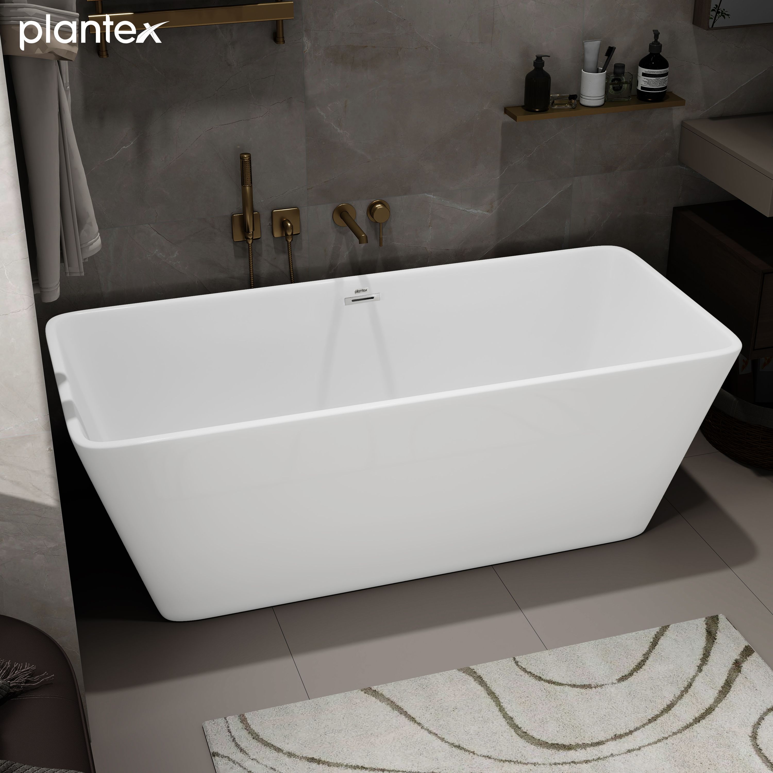 plantex Bath Tub For Adults/Acrylic Bathtub For Bathroom/Deep Soaker Bathtub with Overflow,Popup and Drain Pipe (BSM-209, White, 1700mm) Drop-in Bathtub-picture-23