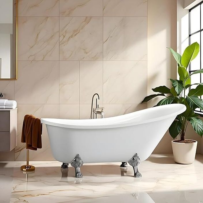 LANCY Freestanding Bathtub 170 cm – White Glossy Acrylic Soaking Tub LANCY Freestanding Bathtub 170 cm – White Glossy Acrylic Soaking Tub with Overflow Drain, Brass Pop-Up Waste Coupling & Waste Pipe, 6-Layer Reinforced Standalone Bath Tub Free-standing Bathtub-image-23