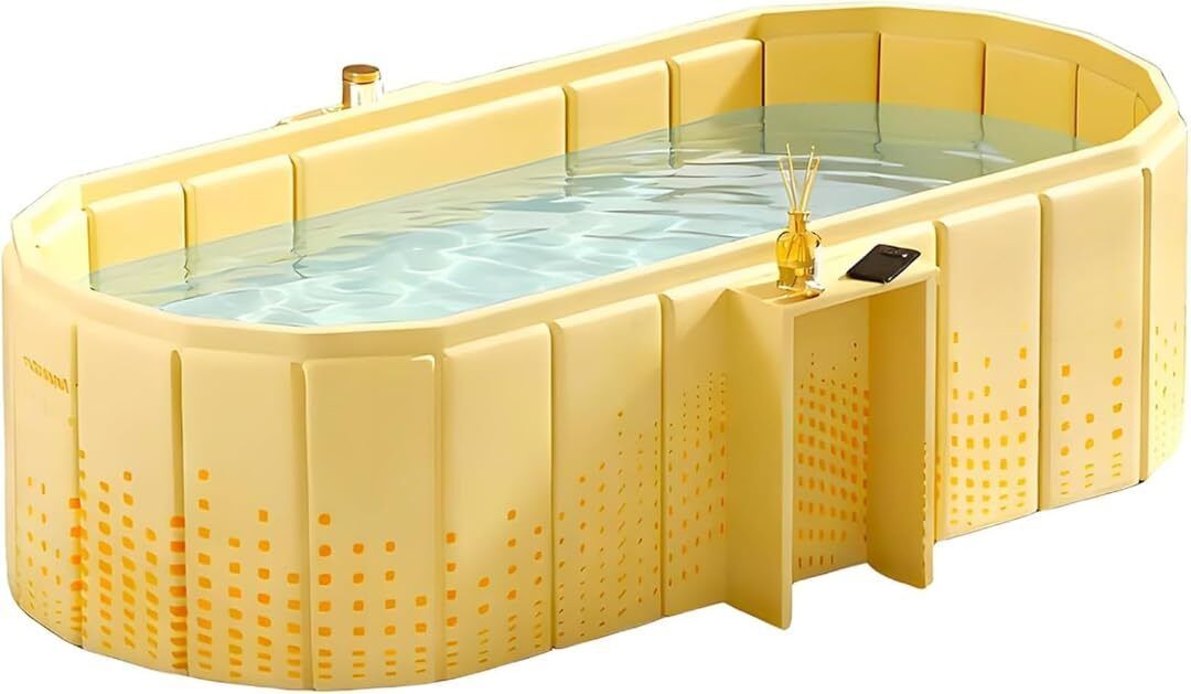 Portable Bathtub For Adults, Foldable Tub (YELLOW) Bath Tub For Hot And Cold Use, Ice Bath Tub For Adults, Durable Freestanding Bathtub (YELLOW) Free-standing Bathtub-image-40
