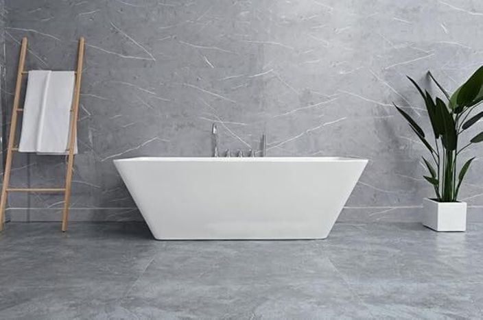 ERINA Acrylic Free Standing Bathtub - White (170cm) | Spacious & Luxurious ERINA Acrylic Free Standing Bathtub - White (170cm) | Spacious & Luxurious Design for Comfortable Soaking Experience | Ideal for Relaxation & Home Spa (Erina White) Free-standing Bathtub-image-36