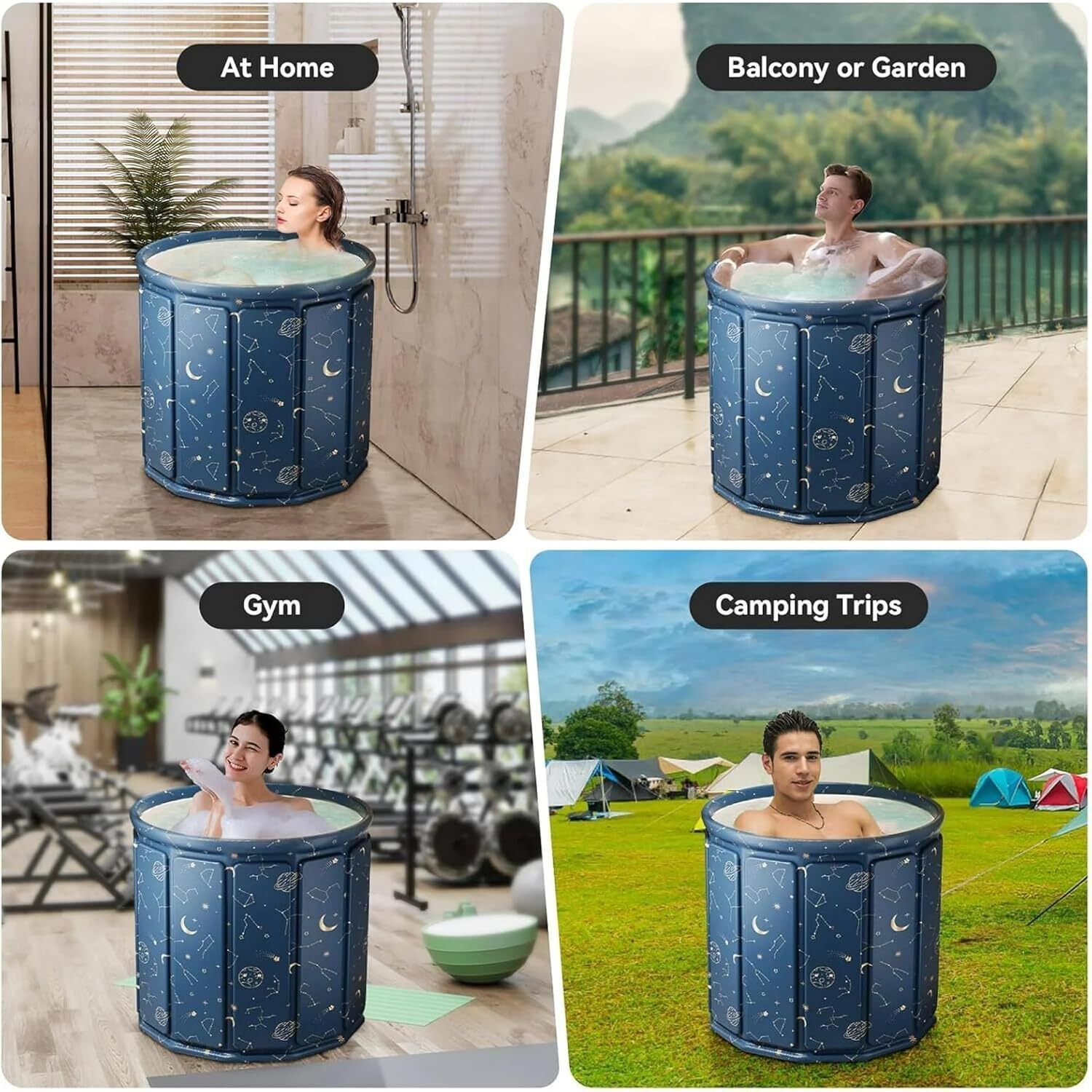 Foldable Bath Tub with Drain Plug Space Saving Collapsible Bathing Tub Portable Foldable Bath Tub with Drain Plug Space Saving Collapsible Bathing Tub Free-standing Bathtub-image-25