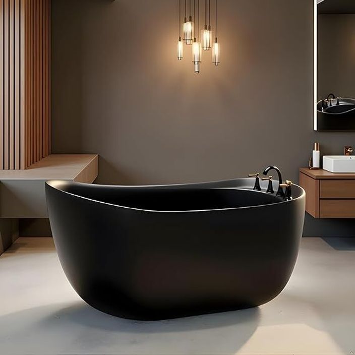 jabon bagno MOON Freestanding Bathtub 150 cm – Black Matt Acrylic Soaking Tub MOON Freestanding Bathtub 150 cm – Black Matt Acrylic Soaking Tub with Hand Shower & Water Mixer, 6-Layer Reinforced Standalone Bath Tub, Premium Matt Finish Free-standing Bathtub-picture-13