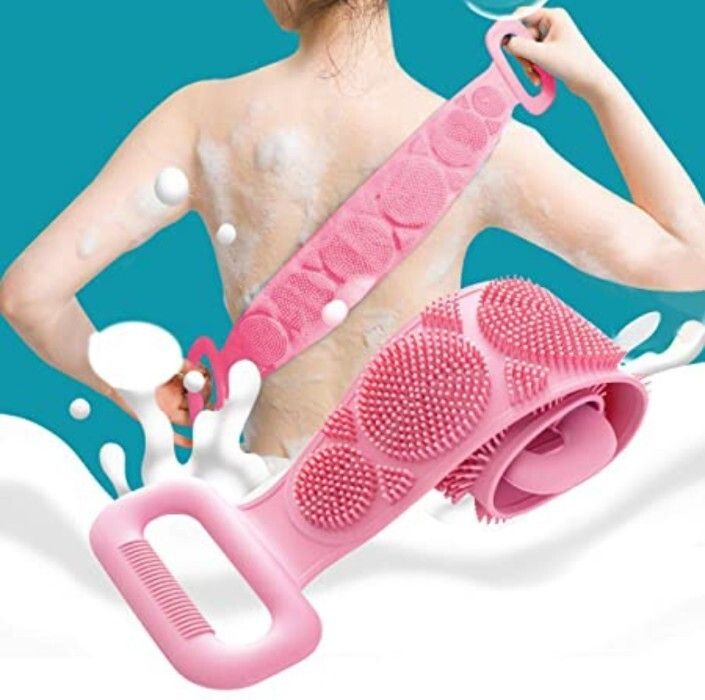 Body Scrubber Double Side Shower And Easy Body Back Side and Foot Cleaning Brush BB@F Free-standing Bathtub-image-39