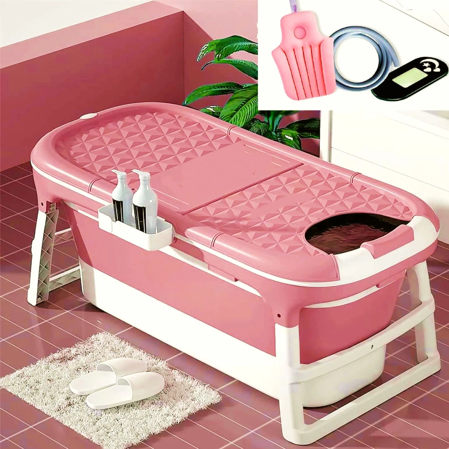 Bath tub for adults 6 feet free standing potable bathtub 30-40 L (Blue) Free-standing Bathtub