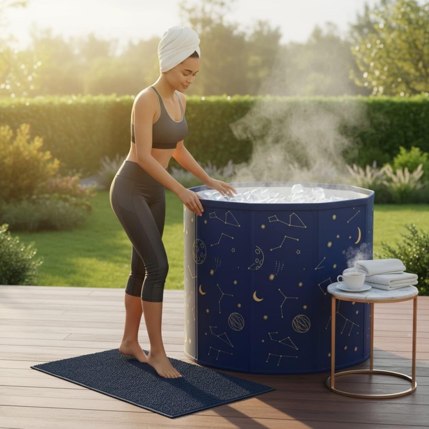 Foldable Collapsible Bath Tub Portable Space Saving Bathing Tub with Drain Plug Portable Inflatable Ice Bath Tub Free-standing Bathtub-image-28